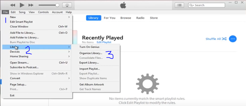 transfer itunes library using flash drive step-1