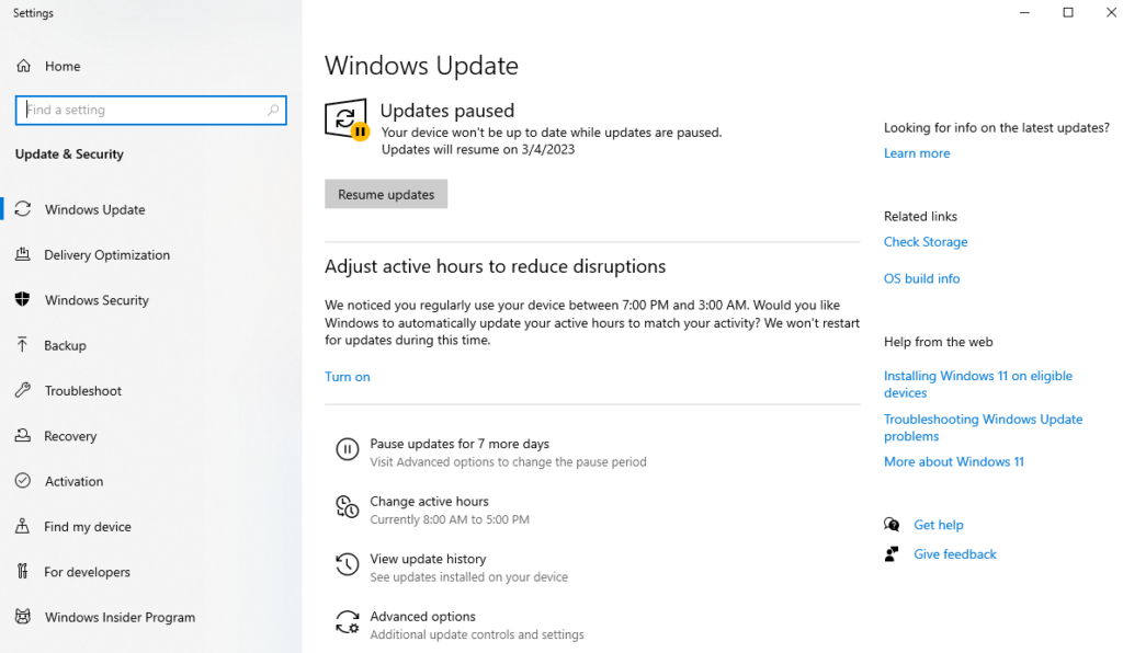 Disable windows updates